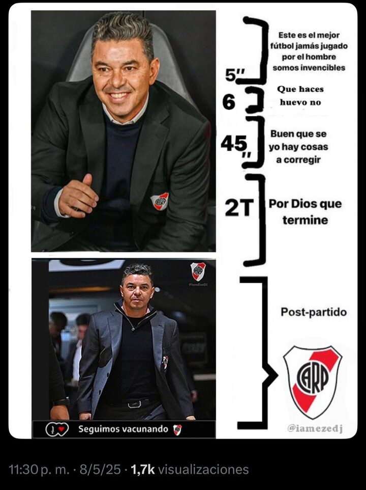 Los memes por el triunfo de River y el extravagante atuendo de Segundo Castillo